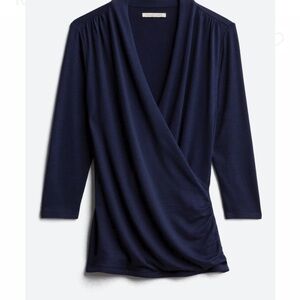 Draped Navy Top